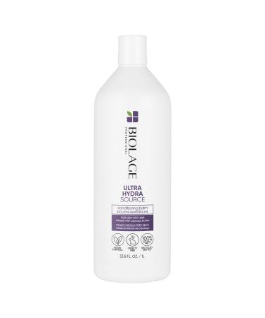 BIOLAGE Ultra Hydra Source Conditioning Balm | Anti-Frizz Deep Conditioner Renews Hair's Moisture | For Very Dry Hair | Silicone-Free | Vegan | 33.8 Fl. Oz.
