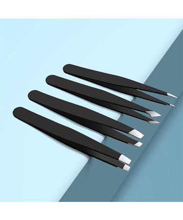 YAWALL Women Eyebrow Tweezers Set for Ingrown Hair Removal - Stainless Steel Precision Tweezer Kit with Case for Splinter and Facial Hair - 4PC Set - Buy Online on GoSupps.com