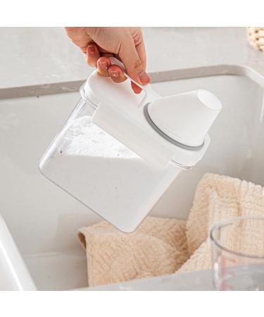 1100ML Airtight Laundry Detergent Dispenser with Measuring Cup Transparent Laundry Powder Detergent Storage Box Washing Powder Container Storage Bucket Detergent Box - Buy Online on GoSupps.com