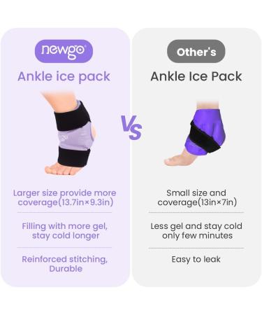 Newgo Fleece Ankle Cooling Pads & Belt | Pain Relief Socks for Swelling & Injuries - Violet Purple - Buy Online on GoSupps.com