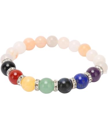 Harmony Chakra Bracelet | 7-Chakra Crystal Bracelet with Pink Aventurine for Emotions & Anxiety Relief | Ideal for Meditation & Yoga - Buy Online on GoSupps.com