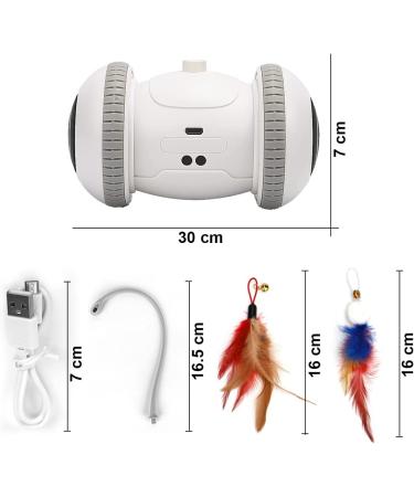 Nueplay Interactive Cat Toys with LED Light | Smart Electric Toy for Indoor Cats | USB Rechargeable Robotic Toy with Feathers | 2 Modes for Pet Exercise - Buy Online on GoSupps.com