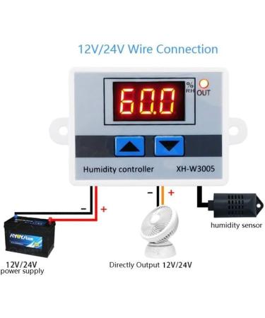 Buy Digital Moisture Controller - 12V/220V Hygrometer & Hygrostat with Sensor & Cable Control Switch for Precision Moisture Management - Buy Online on GoSupps.com