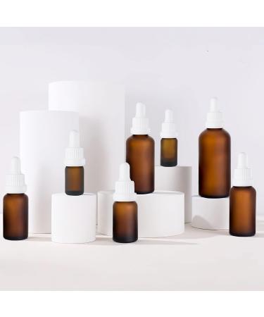 Zeoabsy 6-Pack 100ml Frosted Brown Glass Pipette Bottles with Lock Ring - Ideal for Essential Oils & Aromatherapy - International Shipping - Buy Online on GoSupps.com