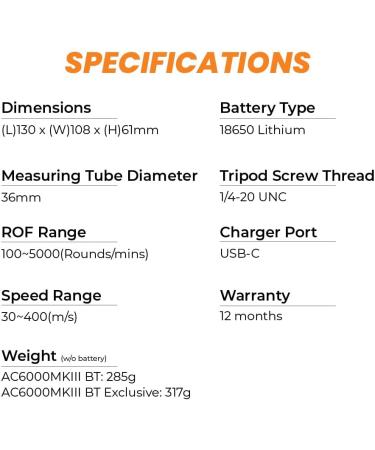 ACETECH AC6000MKIII BT Airsoft Gun Chronograph - Accurate Speed Tester for BBS | International Shipping Available - Buy Online on GoSupps.com