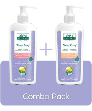 Aleva Naturals Soothing Baby Care Set for bedtime bath Sleep Easy Hair & Body Wash 240ml & Sleep Easy Calming Lotion 240ml Clear - Buy Online on GoSupps.com