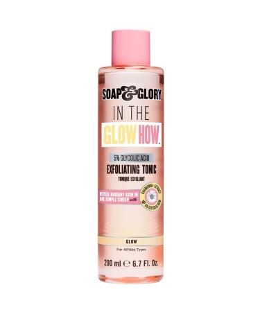 Soap & Glory In The Glow How Vitamin C 5% Glycolic Acid Exfoliating Tonic - Gentle Glycolic Acid Toner + Chamomile Extract - Pore Exfoliating Toner + Glow Tonic for Brighter Healthier Skin (200ml)