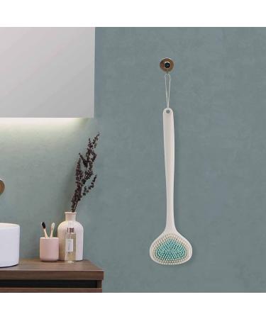 HONZUEN Non-Slip Long Handle Shower Body Brush - Stimulates Blood Circulation, Improves Lymphatic System, Exfoliator - Ergonomic Back Scrubber for Men, Women, Elderly - White - Buy Online on GoSupps.com