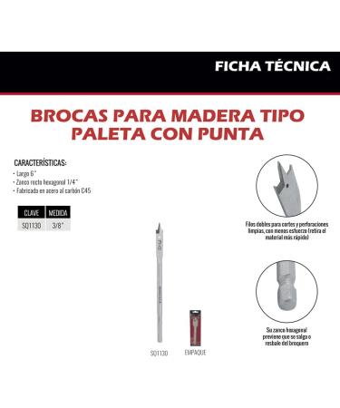 3/8 Inch Wood Drill Bit Set - Premium Quality Palette Wood Drill Bits - Buy Online on GoSupps.com