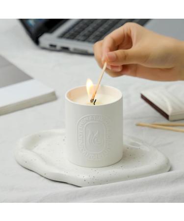 Buy Natural Soy Candles in White Ceramic Cup | Ancient Sandalwood Fragrance | 30-Hour Burn | Perfect Gift Box - Buy Online on GoSupps.com