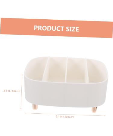Housoutil Box Makeup Storage Box Eyeshadow Makeup Organizer Makeup Countertop Organizer Bracket Cosmetic 20.6X20X8.6CM White - Buy Online on GoSupps.com