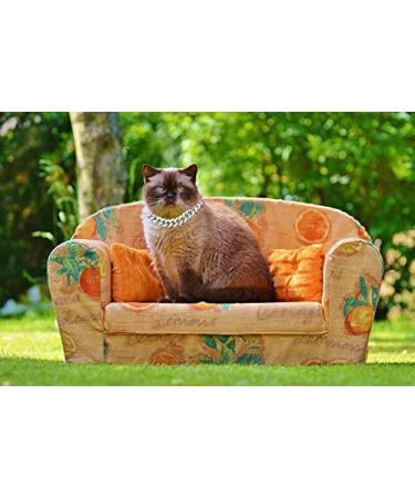 Halukakah 14MM Gold Chain Iced Out Cat Diamond Cuban Link Necklace in XS-M Size - Platinum Plated Small (8) - Free Giftbox Included - Buy Online on GoSupps.com