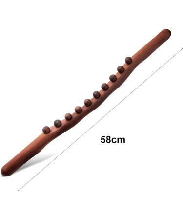 Zunedhys 10 Beads Gua Sha Scraping Stick - Wooden Massager for Neck & Back Pain Relief Abdomen Slimming Body Shaping & Anti-Cellulite Treatment - Buy Online on GoSupps.com