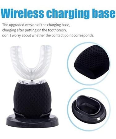 Lifrelex Ultrasonic Electric Toothbrush 360 Mouth Cleansing with LED Light - Hands Free U-Shaped Toothbrush, Black - Buy Online on GoSupps.com