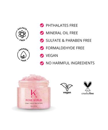 Keralove Body Scrub with Collagen and Stem Cells 12 oz - Exfoliating Himalayan Salt Scrub for Cellulite - Deep Cleansing for Acne Scars Wrinkles - Moisturizes Skin Rose 12 Ounce (Pack of 1) - Buy Online on GoSupps.com