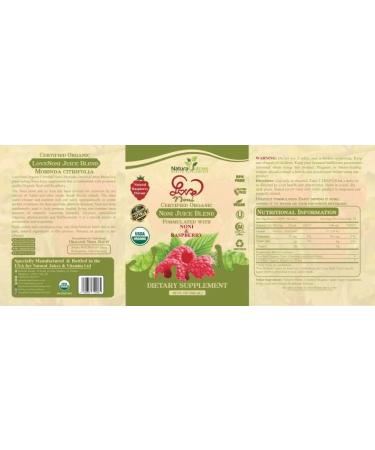 Natural Juices Organic Certified LoveNoni Juice Blend Noni Juice with Raspberry Flavour (946mL) - Buy Online on GoSupps.com