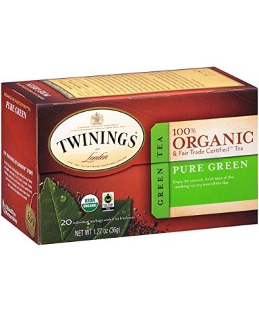 Organic Fair Trade Pure Green Tea Bags - Twinings of London, 20 Count (Pack of 6) - Buy Online on GoSupps.com