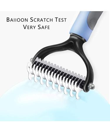 Pet Grooming Brush Deshedding Comb 2 Sided Undercoat Rake for Cats and Dogs Safe Dematting Comb Removes Loose Undercoat Mats Tangles and Knots No More Nasty Shedding and Flying Hair (blue) - Buy Online on GoSupps.com