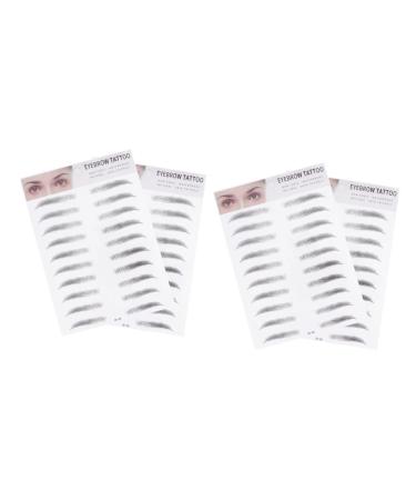Beavorty Thickitstickitbrow 4 Pcs 3d Eyebrow Stickers Cosmetology Kit Hair Kit Makeup Kit Eyebrow Shaping Bionic Woman The Lazy 1 count (Pack of 1) Blackx2pcs