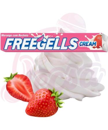 Freegells Strawberry Cream Filled Drops - Hard Candy - 12 units - Imported by Lecsa Specialty Snacks - Buy Online on GoSupps.com