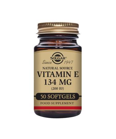 Solgar Vitamin E - Natural Source - 134 mg (200 IU) - Antioxidant - Immune System - d-Alpha Tocopherol - 50 Softgels