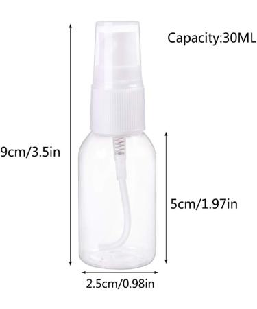 30ML Portable Refillable Plastic Fine Mist Transparent Empty Spray Sprayer Bottle Cosmetic Mini Spray Bottles Transparent Travel Small Bottles White 2 Pcs - Buy Online on GoSupps.com