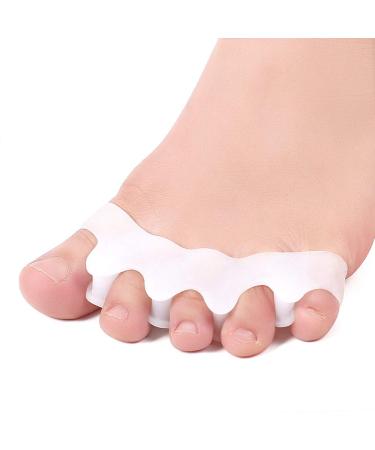 Toe Spacers  Toe Stretchers Gel Toe Separator 5 Holes High Elastic for Men and Women Hammer Overlapping Toe Corrector (1Pair)