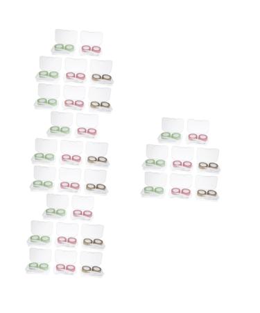 Partykindom 32 STK contact lens container Contact lenses tweezers lens care set carrier bag deliver contact lens solution bottle with lentil solution case main color contact lenses plastic travel