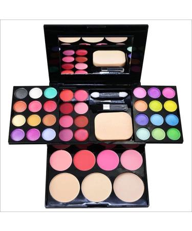 Ladies vegan girl makeup kits all in one box set cosmetic Eye shadow Palette matte gift makeup kit full blush makeup set (Multi Colored)