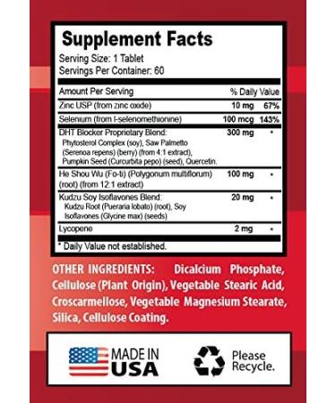 DHT Blocker Hair Complex for Men & Women - Hair Growth Pills with Zinc - Supports Healthy Hair Growth - 60 Coated Tablets - Buy Online on GoSupps.com