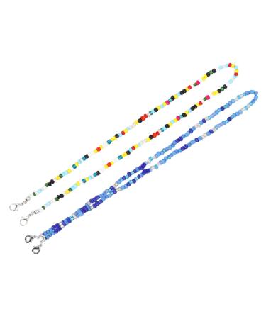 SESESFOUFU 2 STK Glasses Mask chain slide-resistant masking tapes ear glasses anti-slip mask band simple mask band necklace lanyard the chain facial mask glasses band pearls 50 0.3cm