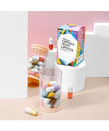 Zhoujie Mini Pill Lipstick Set - 16 Colors Waterproof Matte Lipstick Capsules for Long-lasting Velvet Finish - Buy Online on GoSupps.com