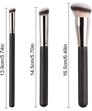 3-Piece Makeup Brush Set - Concealer Brush and Foundation Brush with Soft Synthetic Fibre for Liquid Foundation and Concealer - Buy Online on GoSupps.com