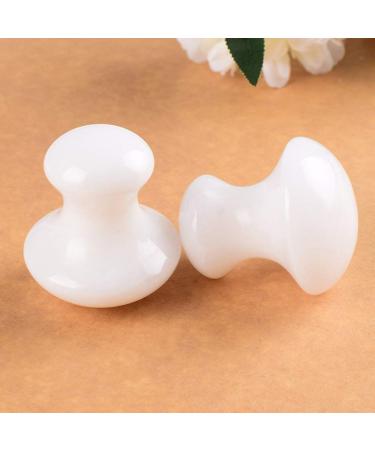 2Pcs White Jade Quartz Gua Sha Facial Tools for Women - Home Spa Massage Tool - Buy Online on GoSupps.com
