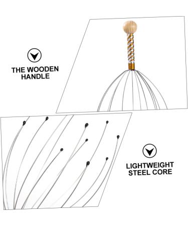 SEWOART 6S Massage Device | Shampoo Scrubber Tool & Scalp Massager Brush - Steel & Wood Design - Perfect for Hair Washing & Relaxation - Buy Online on GoSupps.com