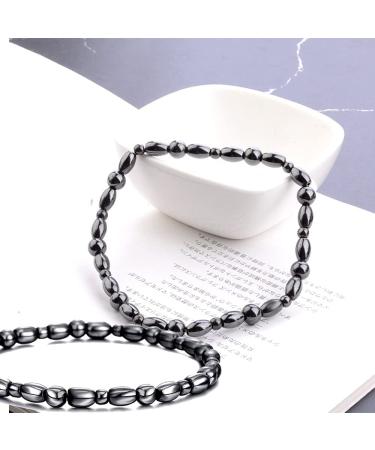 SOOWOOT Magnetic Therapy Anklet Set - Energy Healing Pain Relief Hematite Anklet for Men and Women - 2pcs - Buy Online on GoSupps.com