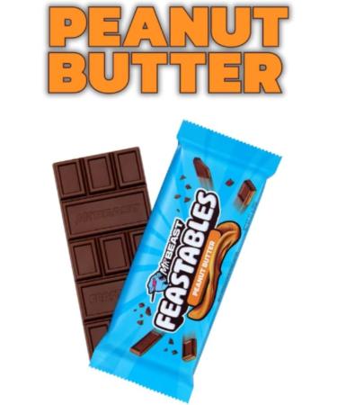  Feastables Feastables MrBeast Peanut Butter Chocolate Bar 60g x 10 - Be the first to try the latest bar - Ideal as a gift | for breakfast | Christmas and birthday parties - Buy Online on GoSupps.com