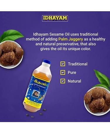 Idhayam Sesame Oil | 1L | Gingelly Oil | Sesame seed Oil | Indian Origin - Buy Online on GoSupps.com
