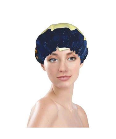 Halloween Moon Pumpkin Printed Shower Cap - Waterproof, Fits All Head Sizes and Hair Textures - Buy Online on GoSupps.com