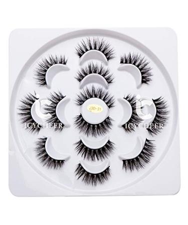 Icycheer 5D Handmade Fluffy Dramatic False Eyelashes - 7 Pairs Thick Multi-Layered Pack - Buy Online on GoSupps.com