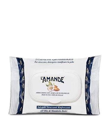 L'Amande Salviette Struccanti All'Olio Di Mandorle Dolci 25 Pezzi