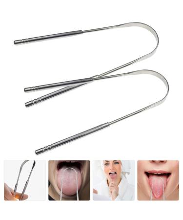 Buy SOLUSTRE 2pcs Dental Scraping Tool Set - Kids & Adults - Portable Stainless Steel Bad Breath Scraper & Spatula - Buy Online on GoSupps.com