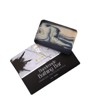 R-awls Charcoal Bath Soap for Men & Women Deep Cleansing Anti-Pollution Removes Impurities/With Activated Charcoal Eucalyptus Oil/Handmade Bathing Bar/No Paraben - 125 g