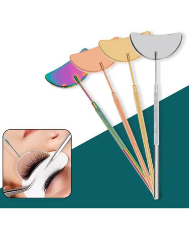 Rose Gold Stainless Steel Eyelash Inspection Mirror - Moon Shape Beauty Lash Extension Tool - Buy Online on GoSupps.com