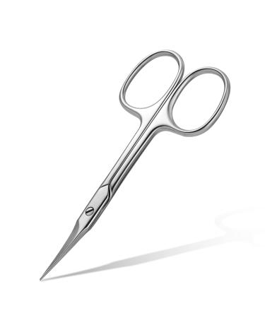 FVION Curved Cuticle Scissors Extra Fine for Women, Men and Professionals - Stainless Steel Small Manicure Scissors with Precise Pointed Tip Grooming Blades