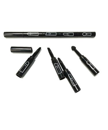 Premium 4-in-1 Detachable Makeup Brush Kit - Portable Travel Lip Eyeshadow & Eyebrow Brushes (Black) - International Shipping Available - Buy Online on GoSupps.com