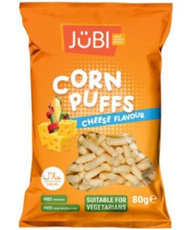 Jubi Corn Puffs Halal Certified No MSG No Preservatives Crisps Bag + FabFinds Mug (6 Pack Cheese) - Buy Online on GoSupps.com