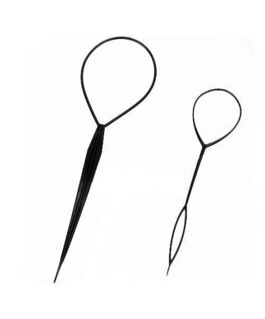 BSORO 2pcs Tail Hair Loop Tool Hair Braiding Tool Hair Tools Hair Twister Black