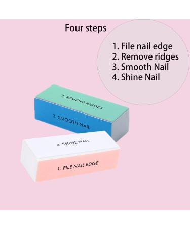 3PCS Nail Buffer Blocks 4-Sided Grit Professional Nail Files Manicure Treatment Sanding File for Shiny Glossy Surface Natural Nails Acrylic Nail Home Salons Use - Buy Online on GoSupps.com