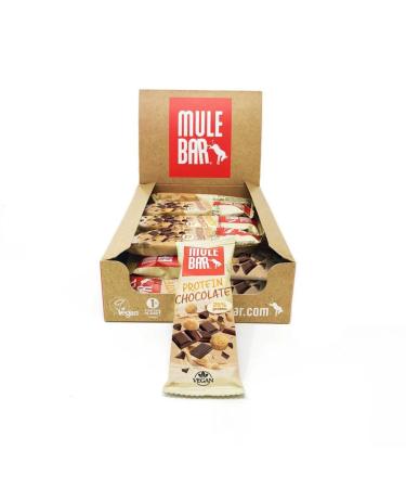 MULEBAR - Box of 15 Protein Bars - Chocolate - Rich in Protein - Soft Texture - Easy to Digest - 100% Natural, Organic, Vegan - Made in France - 40gr